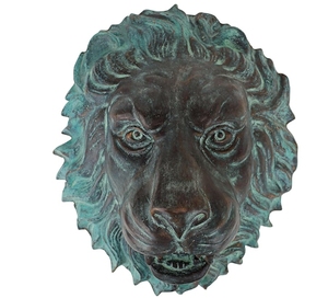 Statua della parete del beccuccio della testa di leone in resina. Decorazione giardino esterno resina artigianato in resina - Product Image 1