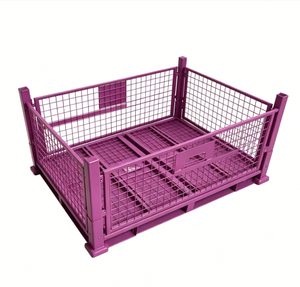 <span class=keywords><strong>Cage</strong></span> à palettes en treillis métallique robuste et pliable, conteneur métallique empilable, caisse <span class=keywords><strong>de</strong></span> stockage en acier pour entrepôt <span class=keywords><strong>de</strong></span> pièces automobiles - Product Image 4