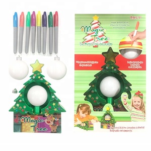 Sam Toy Electric DIY Bola decorativa Juguete para colorear Kit Sorpresa Huevo Árbol de Navidad Dibujo Juguete con música ligera y 8 bolígrafos de colores - Product Image 2