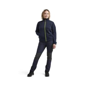 BLAKLADER - 339425268633XS Sweat femme avec fermeture éclair bleu marine foncé/jaune haute visibilité-EAN 7330509891988 WORK HOODIES - Product Image 3