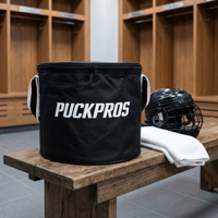 Sac à pucks de hockey PUCKPROS de haute qualité, capacité de 50 pucks de hockey sur glace, durable, imperméable, fermeture éclair cylindrique, 10,2x8,7, sac de hockey