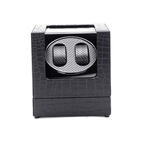 TONVIC Remontoir automatique double pour montres avec moteur silencieux Boîte de présentation en cuir PU Organisateur de rangement de bijoux Boîtes de montres