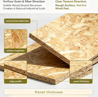 Panneau OSB (Oriented Strand Board) 4x8 pieds, qualité OSB3, colle PMDI, zéro formaldéhyde, pour ossature légère de maison, revêtement mural et de toiture.