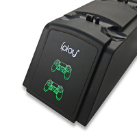 Station de charge double HBP-119 pour PS4 avec lumière LED, station d'accueil USB pour chargeur de manette PS4 Pro Slim