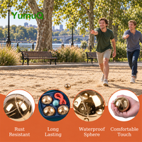 Ensemble de boules de pétanque en métal YumuQ, 73 mm, boules de boccia, jeu de pelote pour l'extérieur, pelouse, plage, avec sac de transport