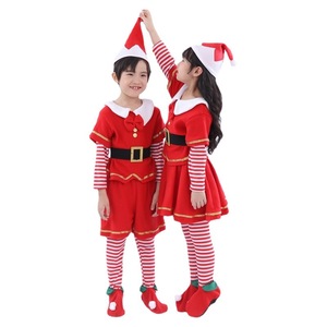 Disfraces Navideños de Duende Rojo para Niños y Padres, Trajes de Poliéster para Niños y Niñas, Kit para Representaciones de TV y Cine - Product Image 5