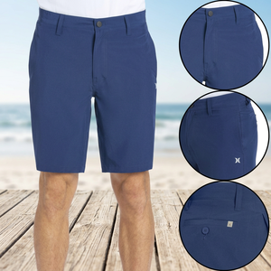Pantalones Cortos Chino Casuales Elegantes para Hombre, Tallas Grandes, Largos, Transpirables, Antiarrugas, Cintura Elástica, Hechos de Poliéster/Spandex, Diseño Medio - Product Image 2