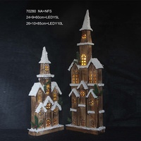 Église en bois éclairée par LED pour la décoration du village de Noël Lemax avec lumières Vente en gros directe d'usine