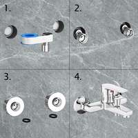 Acier inoxydable chromé 201 colonne de pluie exposée barre coulissante ensemble de douche pour salle de bain