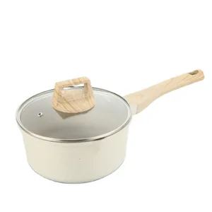 Newest color design kitchenware set die casting aluminum pot and wok set