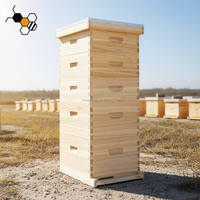 Ruche Langstroth en bois de sapin à 5 niveaux avec joint queue d'aronde, 10 cadres, ruche standard pour équipement d'apiculture