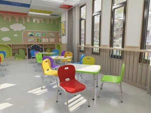 Escritorios y Sillas Escolares Modernos, Ecológicos y Duraderos de Plástico con Estructura Metálica de Respaldo Cruzado para Uso en el Hogar, Oficina o Apartamento - Product Image 1