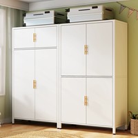 Armoire en acier minimaliste moderne pour chambre à coucher et unité de location ; Montage simple ; Armoire métallique anti-poussière ; Penderie modulable