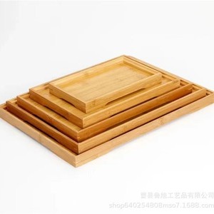 Plateau à thé en bambou Lu Xu, plateau de service rectangulaire en bois, style simple pour le thé, les fruits, le pain, plat de style chinois - Product Image 4