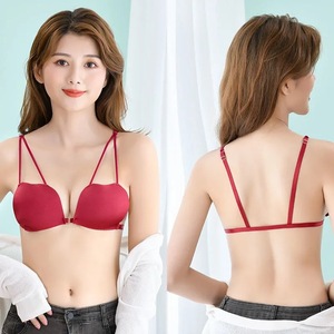 Soutien-gorge sexy pour femme, sans coutures, push-up, fermeture avant, tissé, respirant, écologique, antibactérien, bonnet 3/4, bretelles réglables - Product Image 4