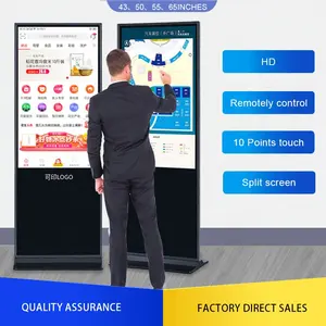 Bodenst änder Interaktive LCD Digital Signage Werbung Display Totem 55-Zoll-Innen-Touchscreen-Kiosk für Einkaufs zentrum