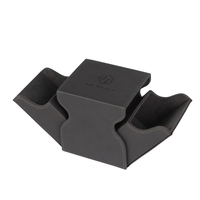 Boîte de rangement séparée en cuir PU au design élégant, avec rabat, personnalisable OEM, pour cartes de jeu et cartes à collectionner