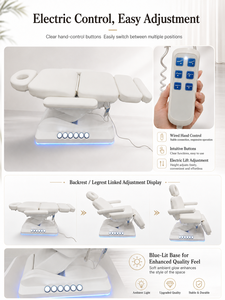 Tempat Tidur Pijat Mewah dengan Lampu LED, Kontrol Kaki, 3 Motor, Daya Tahan Tinggi, Kulit Sintetis, Komersial, Hotel, Gudang, Sekolah - Product Image 6