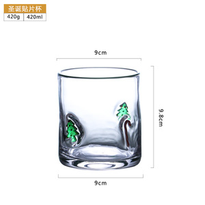 Tazza di vetro creativa con simpatici adesivi multicolore con crisantemo a forma di <span class=keywords><strong>cuore</strong></span> di natale decorazione spessa tazza di whisky - Product Image 6