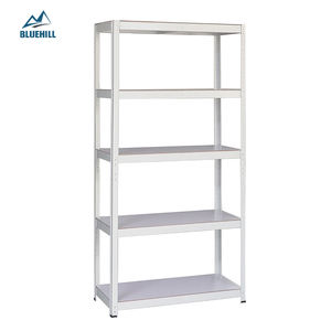 Zwarte hoek 5-laags garage stelling, zwaar belastbaar, boutloos, gegalvaniseerd metaal, stalen schappen voor garage - Product Image 6