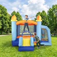 Château gonflable commercial en PVC avec toboggan et piscine à balles, écologique, garantie 3 ans, château gonflable blanc