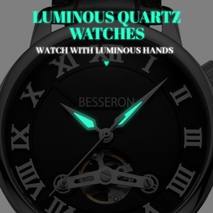 Reloj Mecánico Automático de Lujo para Hombre, Marca Personalizada, Movimiento Totalmente Automático, Correa de Cuero y Acero Inoxidable de 22 mm de Ancho, con Alarma - Product Image 5