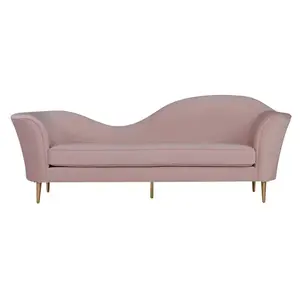 Изогнутый тканевый диван, современный креативный салонный Розовый бархатный тканевый трехместный диван для отдыха, набор диванов для ожидания