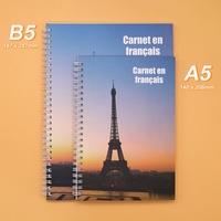 Cahier d'exercices de français à spirale, couverture souple, cadeau pour étudiant