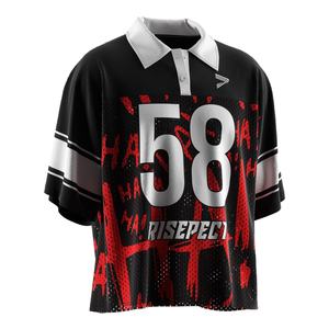 เสื้อโปโลอเมริกันฟุตบอลทรงหลวม เนื้อผ้าซับเหงื่อ ดีไซน์วินเทจ ลายพิมพ์แบบสั่งทำ เหมาะสำหรับชุดทันสมัย - Product Image 5