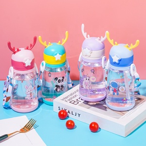 Botella de Plástico Ecológica con Pajita para Niños y Niñas, Éxito de Ventas <span class=keywords><strong>2023</strong></span>, Regalo para Fiestas, Apta para Agua Hirviendo - Product Image 4