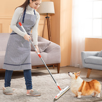 Grattoir à poils long manche pour le nettoyage des poils de chat et de chien, brosse à poils pour animaux, brosse de nettoyage de tapis grande surface