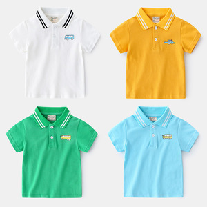 Nouveau T-shirt polo en coton coloré pour enfants de qualité supérieure, imprimé, pour garçon, provenant d'un fournisseur chinois - Product Image 4