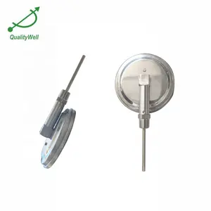 Medidor de temperatura de aço inoxidável, medidor de temperatura de tubulação bimetal de 5 polegadas