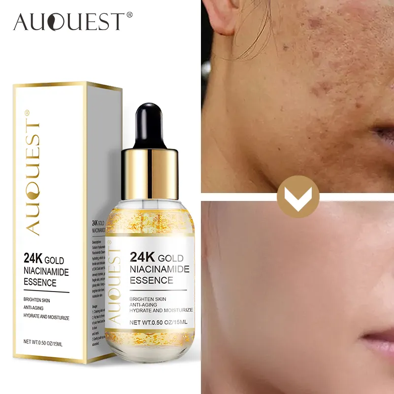 Private Label Hautpflege Bio Deep Moist urizing Anti Aging Vitamin C Hyaluron säure 24K Gold Peptid Gesichts serum