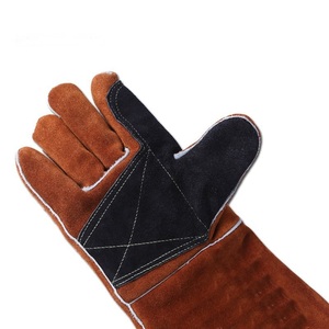 Guante de soldadura Tig resistente al calor con dedos completos de cuero dividido de vaca - Product Image 4