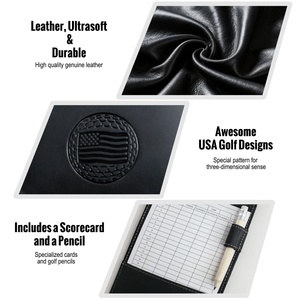 Boshiho Custom <b>Golf</b> Scorecard Holder Cover Vintage Leather <b>Golf</b> Scorecard Yardage Book Holder with Pen & Score Card - Product Image 2