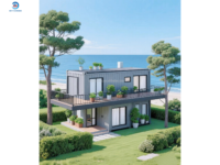 Maison préfabriquée en conteneurs à deux étages, villa modulaire en conteneurs avec grand balcon au deuxième étage