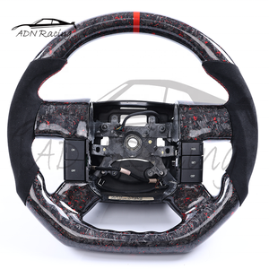 Volant en fibre de carbone forgée rouge Alcantara <span class=keywords><strong>2004</strong></span>-2008 pour Ford <span class=keywords><strong>Raptor</strong></span> F150 F-150 - Product Image 1