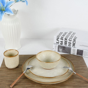 Microwave-Safe Retro <b>Dinnerware</b> <b>Set</b> Logo Printed Lead-Free Tableware for Home & Restaurant Collection - Product Image 3