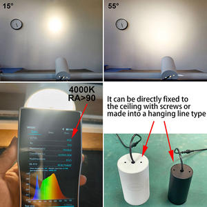 LEDEAST DLS56A Diamètre 75mm Cylindrique 15-55D Zoom Spot Light Anti-éblouissement 3000k 20W pour Magasin de Vêtements Plafonnier <span class=keywords><strong>LED</strong></span> - Product Image 2