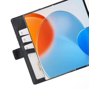 เคสใส่บัตรหนังแท้ดีไซน์ล่าสุด พร้อมฟิล์มกันรอยหน้าจอ สำหรับ Z Fold ผลิตจากโรงงาน OEM - Product Image 3