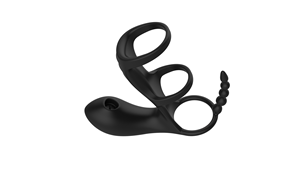 Herren Doppel-Verschlussring Kabellose Fernbedienung 10 Frequenzen Saugender Zungen-Leck-Vibrationsring Männlicher Prostata-Ring Kondom - Product Image 6