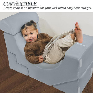 Adjustable Kids <b>Sofa</b> Modular Play Mat With Velcro Secure Design For Children's Bedroom Furniture - Product Image 2