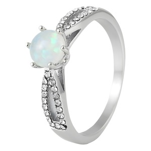 yunnique <b>Opal</b> Gemstone <b>Ring</b> Adjustable Wedding Band Prong Setting Women's Engagement Jewelry - Product Image 5