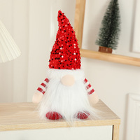 Décoration de Noël Lumineuse : Poupée Sans Visage avec Chapeau Pailleté pour Vitrine et Décoration Intérieure OEM/ODM