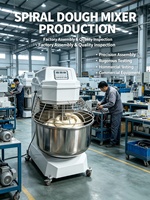 Mélangeur à spirale numérique commercial, double  Machine à pétrir la farine, bol mélangeur en acier inoxydable pour boulangerie