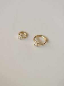 Vente en gros Nouveauté 2021 GOL Dtutu 9k Or véritable Boucles d'oreilles créoles minimalistes Design coréen Petits clous Certifié par un tiers - Product Image 2