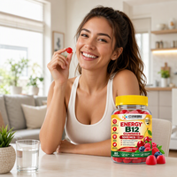 Gummies de Vitamine B12 1000mcg par Portion, Supplément Personnalisé OEM sous Marque Privée, Qualité 100000, Atelier Propre, Chaîne d'Approvisionnement Stable