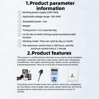 Temporizador Digital Programable Inteligente de 24 Horas, Enchufe con Interruptor de Tiempo de 24H, con Modo Automático/Manual para Electrodomésticos