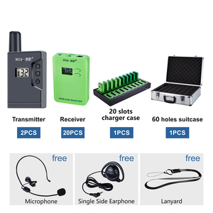 Système de guide touristique sans fil au prix d'usine <span class=keywords><strong>en</strong></span> Chine, 2 émetteurs + 20 récepteurs pour les petits groupes de touristes - Product Image 2